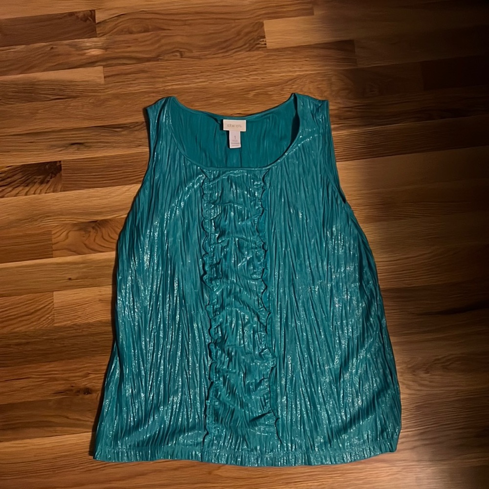 Chico’s turquoise sparkly tank